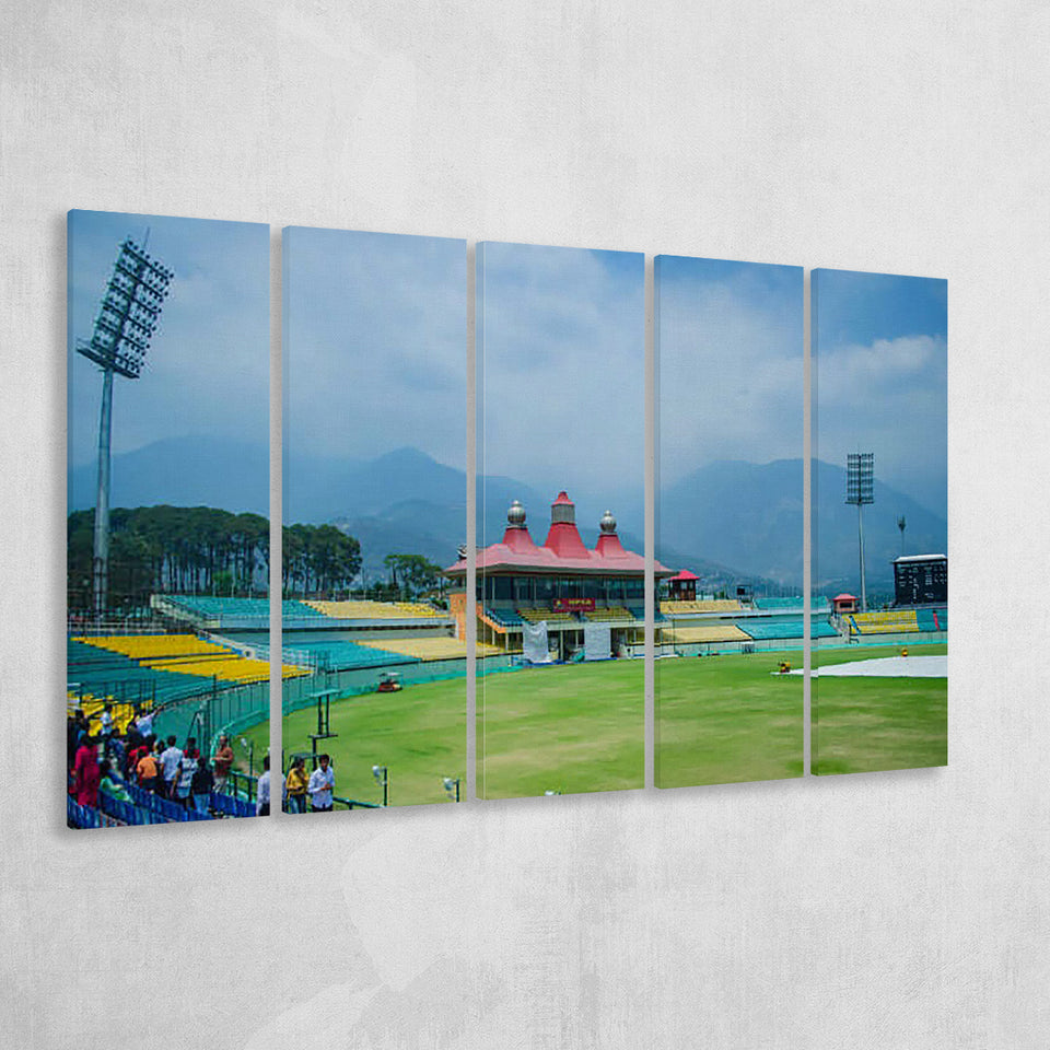 Dharamsala Cricket Stadium, Stadium Canvas, Sport Art, Gift for him, Multi Panels B, Canvas Prints Wall Art Decor