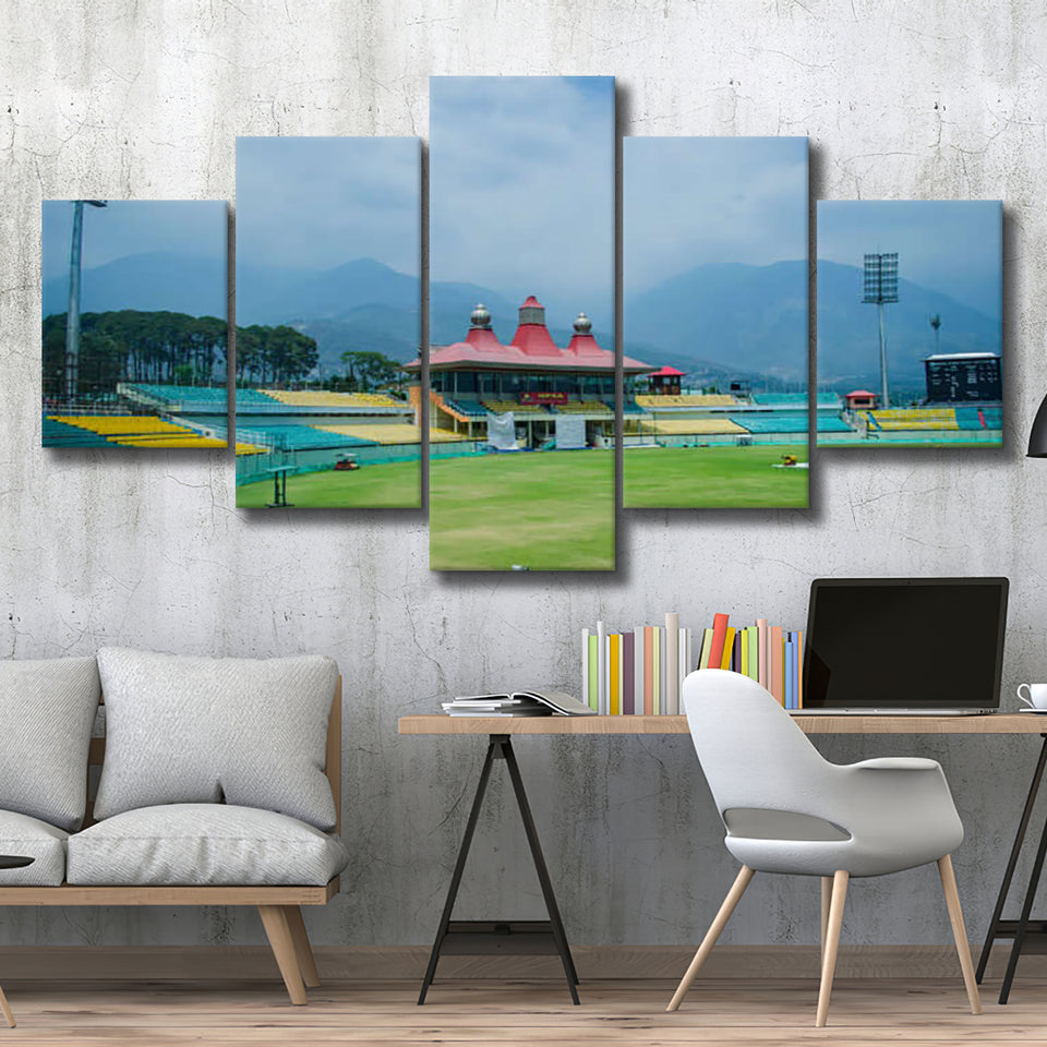 Dharamsala Cricket Stadium, Stadium Canvas, Sport Art, Large Canvas, Multi Panels, Canvas Prints Wall Art Decor