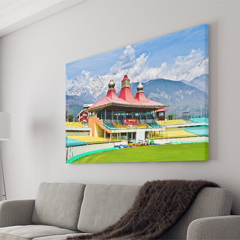 Dharamsala Stadium, Stadium Canvas, Sport Art, Gift for him, Fan Gift, Canvas Prints Wall Art Decor