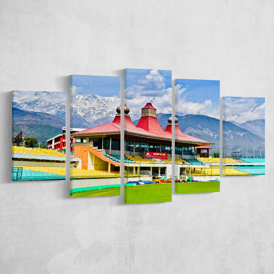 Dharamsala Stadium, Stadium Canvas, Sport Art, Large Canvas, Multi Panels, Canvas Prints Wall Art Decor