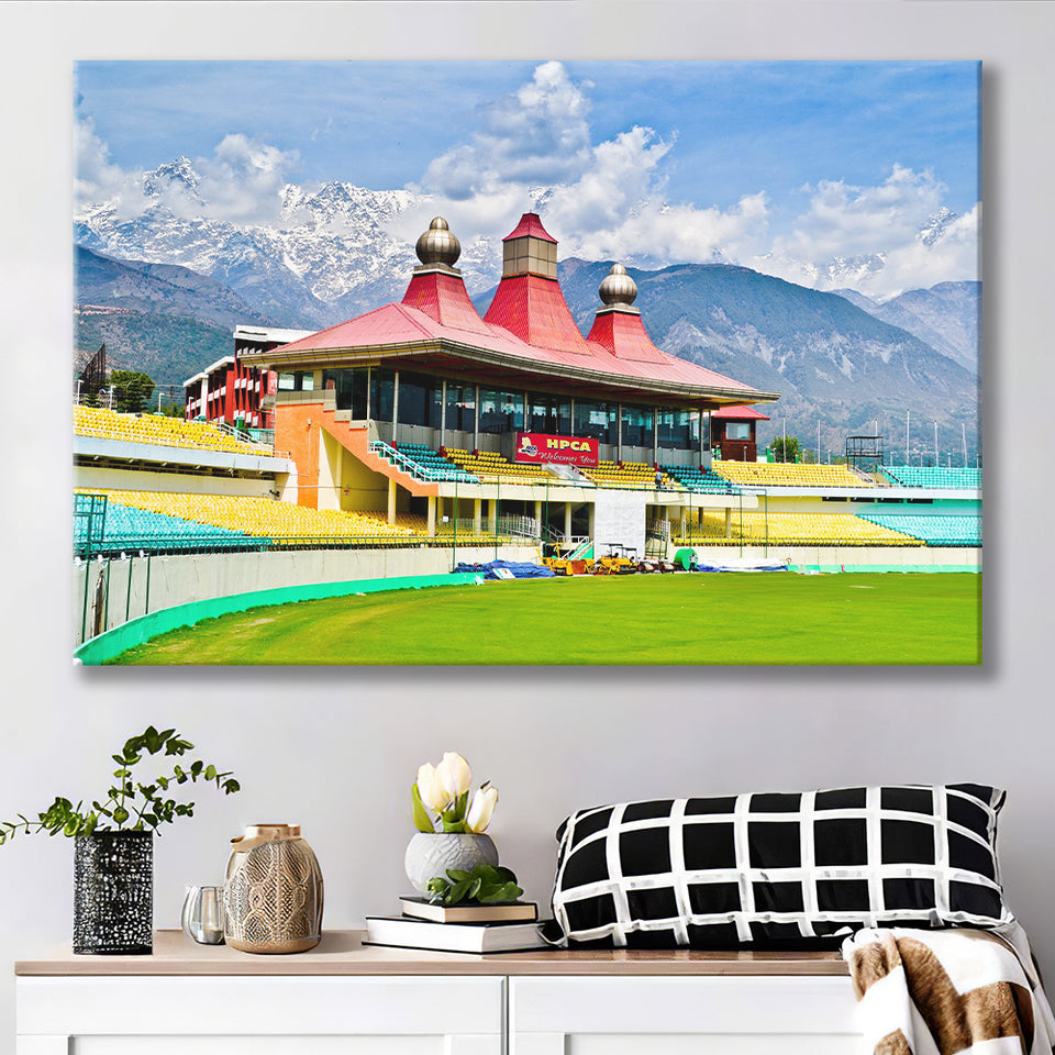 Dharamsala Stadium, Stadium Canvas, Sport Art, Gift for him, Fan Gift, Canvas Prints Wall Art Decor