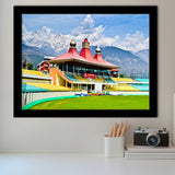 Dharamsala Stadium, Stadium Canvas, Sport Art, Gift for him, Framed Art Prints Wall Art Decor, Framed Picture