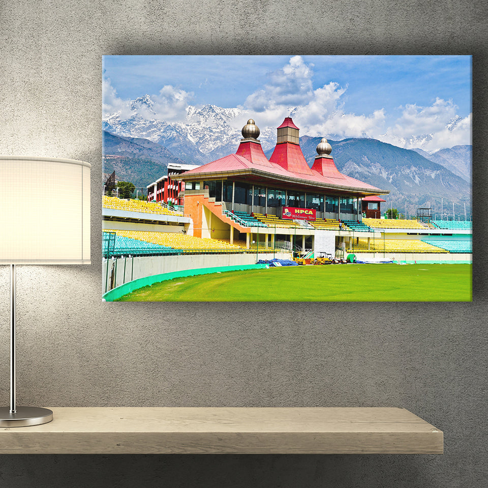 Dharamsala Stadium, Stadium Canvas, Sport Art, Gift for him, Fan Gift, Canvas Prints Wall Art Decor
