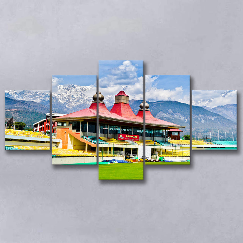 Dharamsala Stadium, Stadium Canvas, Sport Art, Large Canvas, Multi Panels, Canvas Prints Wall Art Decor