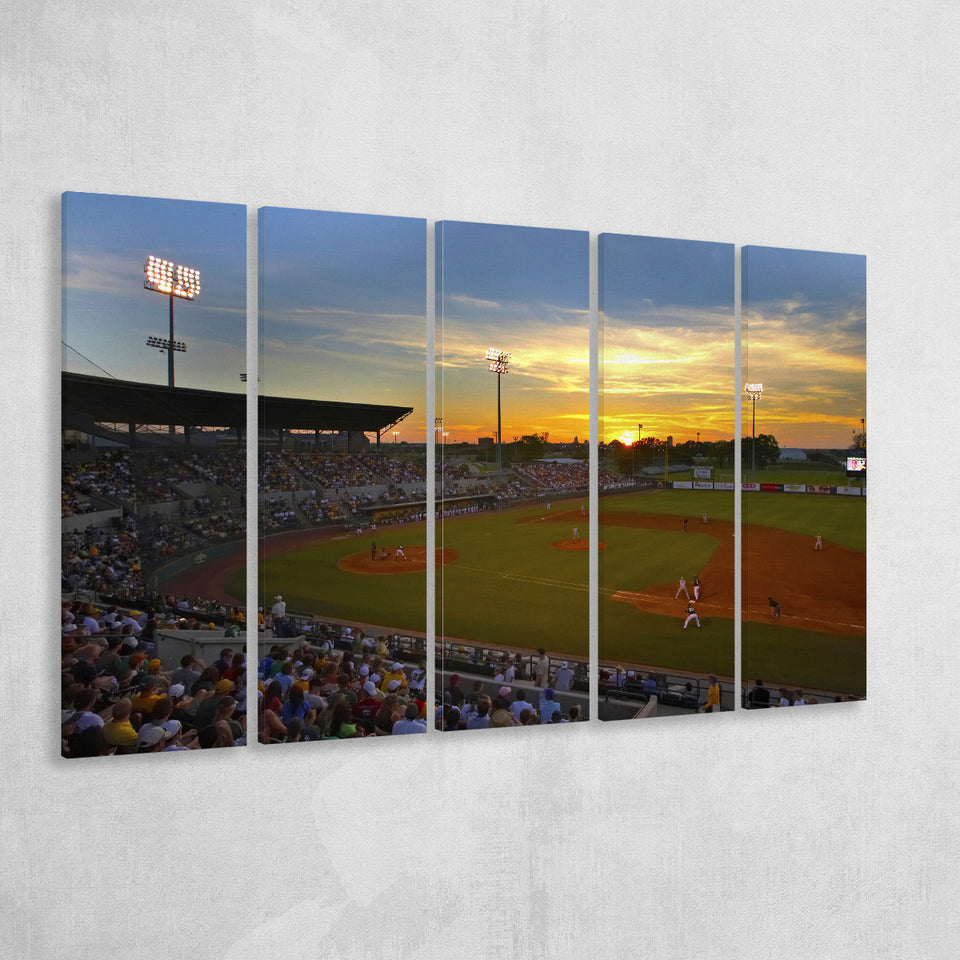 Diamond Stadium at Sunset, Stadium Canvas, Sport Art, Gift for him, Multi Panels B, Canvas Prints Wall Art Decor