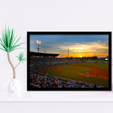 Diamond Stadium at Sunset, Stadium Canvas, Sport Art, Gift for him, Framed Art Prints Wall Art Decor, Framed Picture