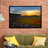 Diamond Stadium at Sunset, Stadium Canvas, Sport Art, Gift for him, Framed Art Prints Wall Art Decor, Framed Picture