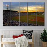 Diamond Stadium at Sunset, Stadium Canvas, Sport Art, Gift for him, Multi Panels B, Canvas Prints Wall Art Decor