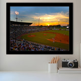 Diamond Stadium at Sunset, Stadium Canvas, Sport Art, Gift for him, Framed Art Prints Wall Art Decor, Framed Picture