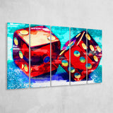Dice 5 Piece B Canvas Prints Wall Art Decor, Multi Panels,Large Canvas, Home Decor