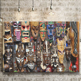 Different African Tribal Mask Canvas Prints Wall Art - Painting Canvas, African Art, Home Wall Decor, Painting Prints, For Sale