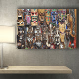 Different African Tribal Mask Canvas Prints Wall Art - Painting Canvas, African Art, Home Wall Decor, Painting Prints, For Sale