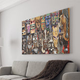 Different African Tribal Mask Canvas Prints Wall Art - Painting Canvas, African Art, Home Wall Decor, Painting Prints, For Sale