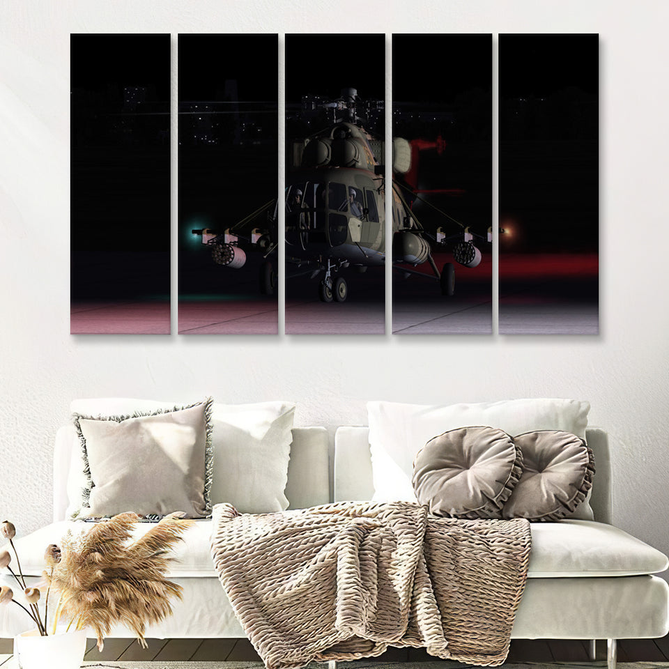 Digital Combat Simulator Mi 8Mtv2 Magnificent Eight Belsimtek 5 Piece B Canvas Prints Wall Art Decor - Painting Canvas, Multi Panels