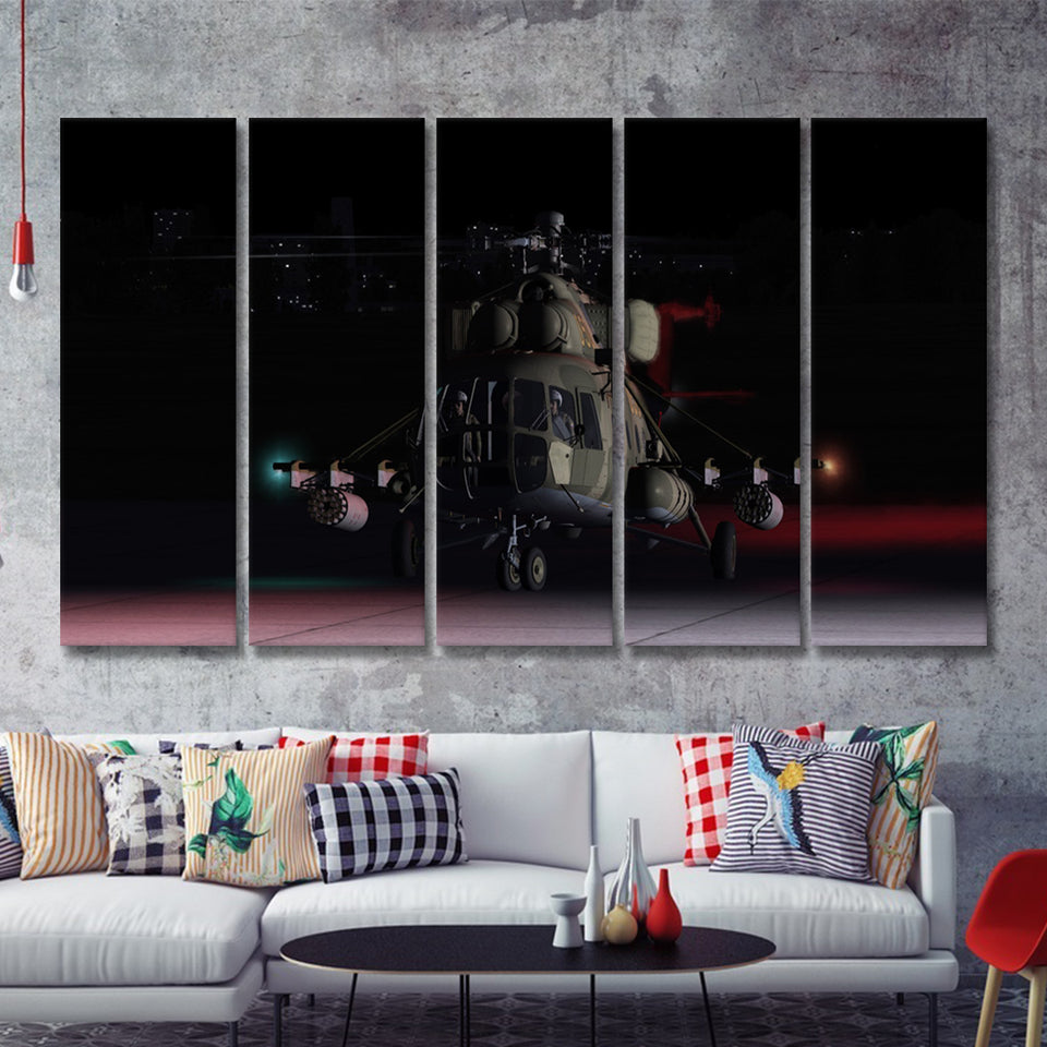 Digital Combat Simulator Mi 8Mtv2 Magnificent Eight Belsimtek 5 Piece B Canvas Prints Wall Art Decor - Painting Canvas, Multi Panels