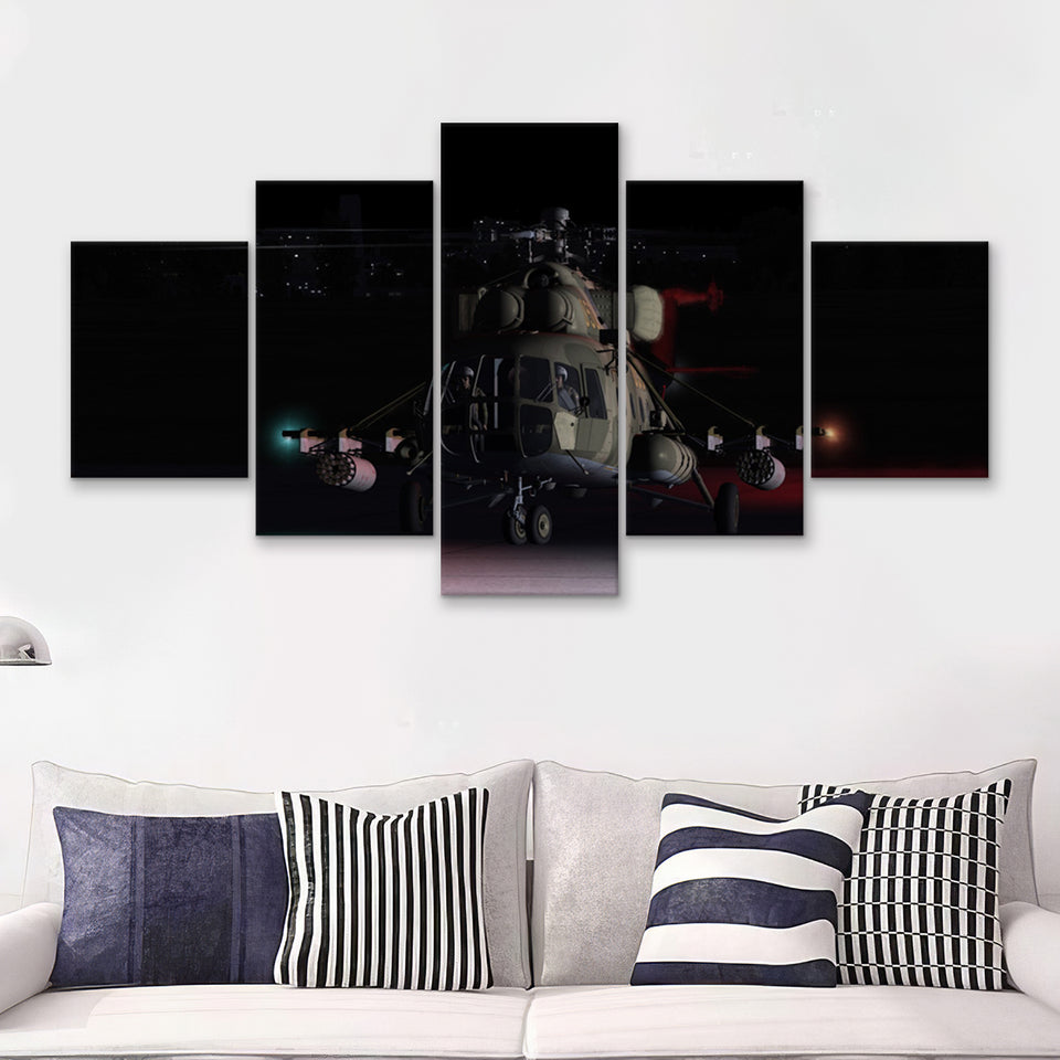 Digital Combat Simulator Mi 8Mtv2 Magnificent Eight Belsimtek 5 Piece Canvas Prints Wall Art Decor - Painting Canvas, Multi Panels
