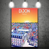 Dijon France Art Sunset Art Print ,City Art Print, Large Canvas, Canvas Print Wall Art Home Decor