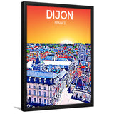 Dijon France Art Sunset Art Print, City Art Print, Framed Art Print Wall Art Home Decor, Framed Picture