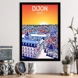 Dijon France Art Sunset Art Print, City Art Print, Framed Art Print Wall Art Home Decor, Framed Picture