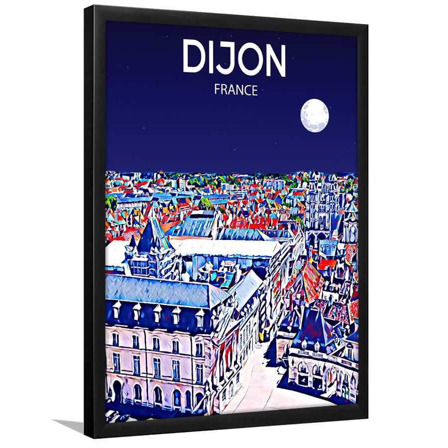 Dijon France Art Night Art Print, City Art Print, Framed Art Print Wall Art Home Decor, Framed Picture