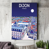 Dijon France Art Night Art Print ,City Art Print, Large Canvas, Canvas Print Wall Art Home Decor