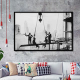 Dining On A Nyc Skyscraper Black And White Print, Framed Art Prints, Wall Art,Home Decor,Framed Picture