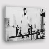 Dining On A Nyc Skyscraper Black And White Print, Canvas Prints Wall Art Home Decor