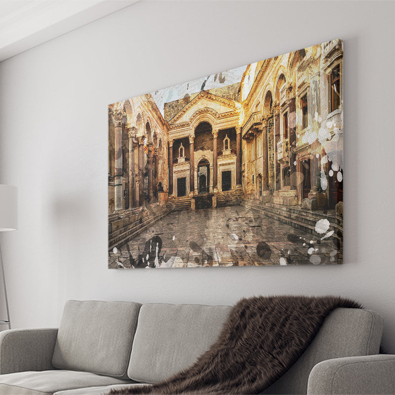 Diocletian'S Palace, Split, Split Painting, Canvas Prints Wall Art Home Decor