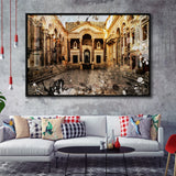 Diocletian'S Palace, Split, Split Painting, Framed Canvas Prints Wall Art Home Decor,Floating Frame, Ready to Hang