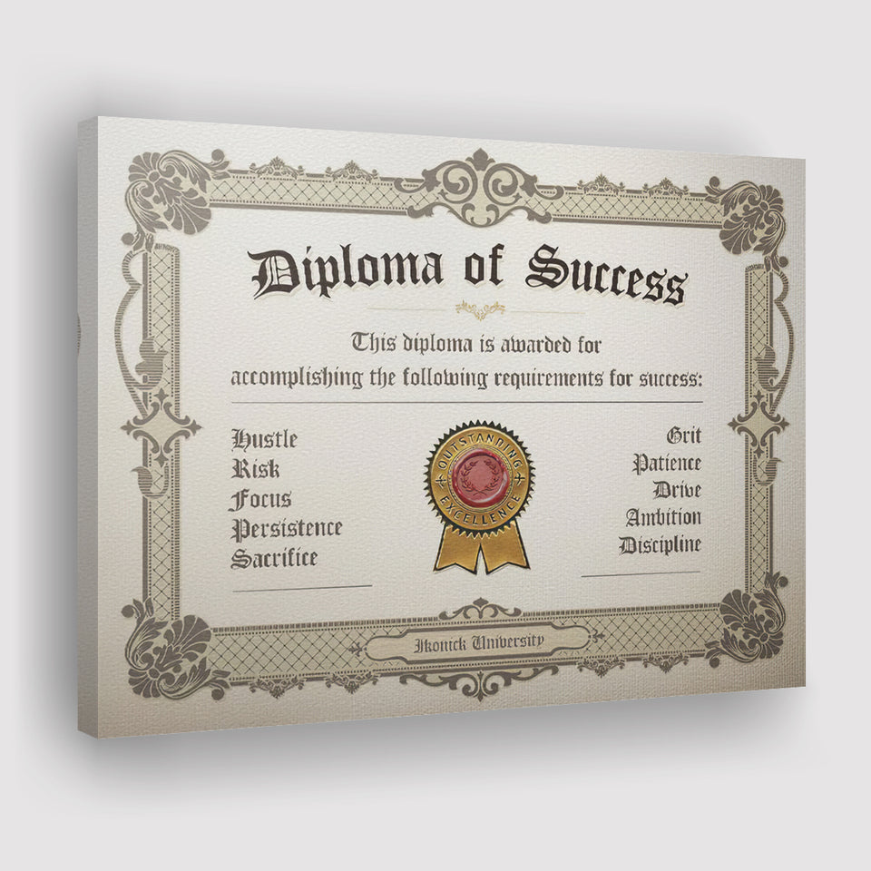 Diplomap Of Success Canvas Prints Wall Art - Painting Canvas,Office Business Motivation Art, Wall Decor