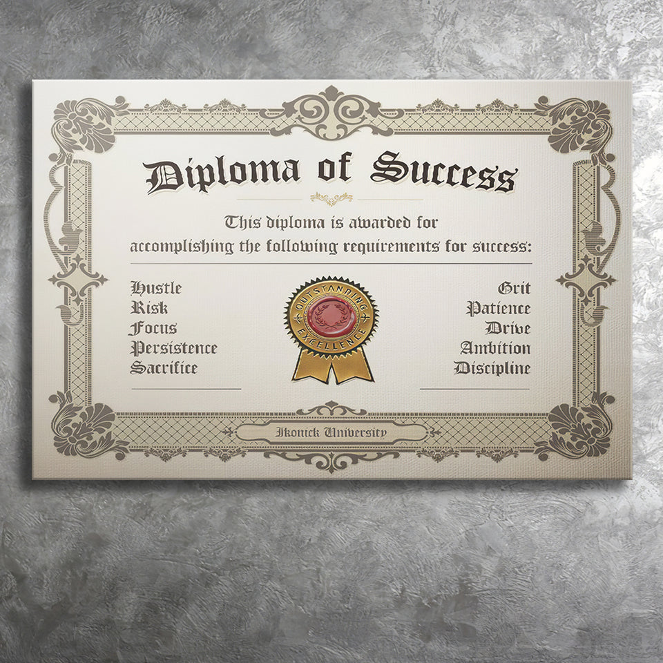 Diplomap Of Success Canvas Prints Wall Art - Painting Canvas,Office Business Motivation Art, Wall Decor