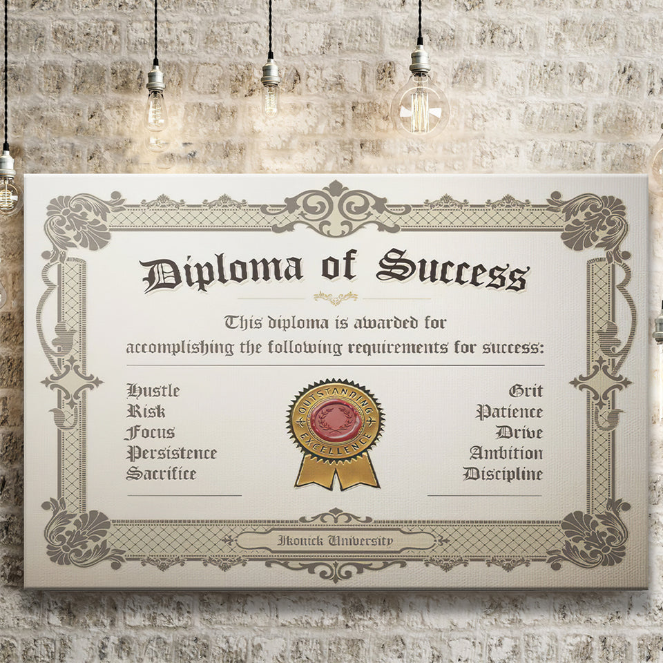 Diplomap Of Success Canvas Prints Wall Art - Painting Canvas,Office Business Motivation Art, Wall Decor