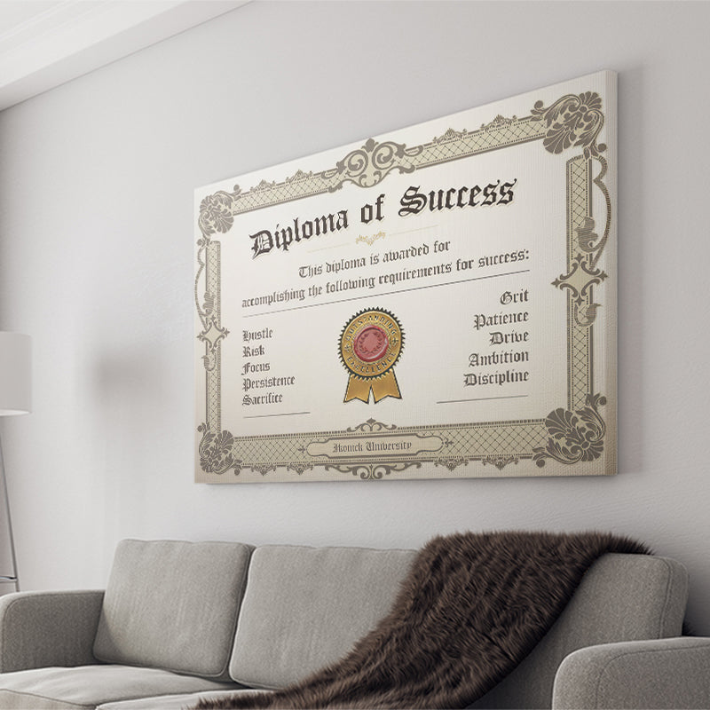 Diplomap Of Success Canvas Prints Wall Art - Painting Canvas,Office Business Motivation Art, Wall Decor