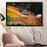 Dirt Bike Canvas Art, Motocross Framed Canvas Prints Wall Art Decor, Black Floating Frame