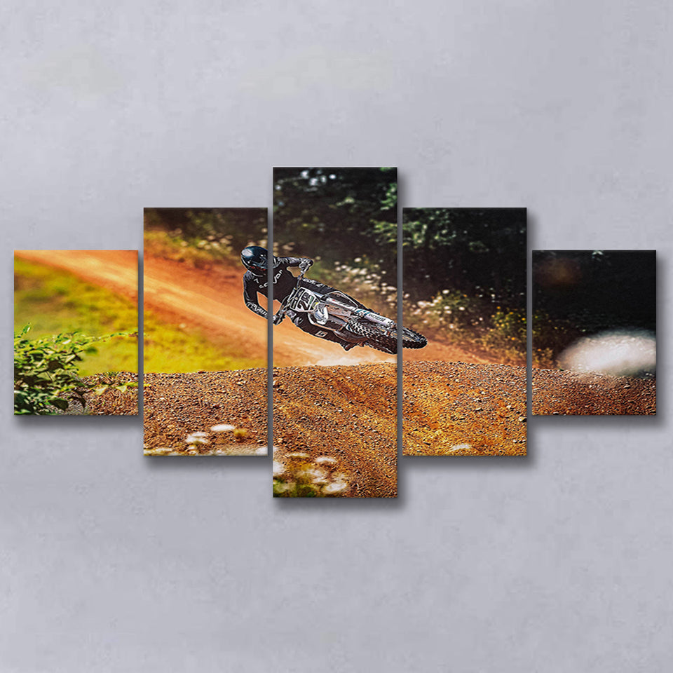 Dirt Bike Canvas Art, Motocross Multi Panels,Canvas Prints Wall Art Home Decor