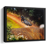 Dirt Bike Canvas Art, Motocross Framed Canvas Prints Wall Art Decor, Black Floating Frame