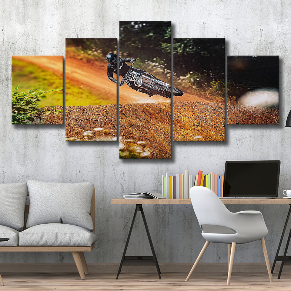 Dirt Bike Canvas Art, Motocross Multi Panels,Canvas Prints Wall Art Home Decor