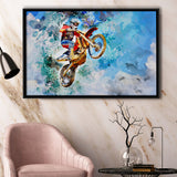 Dirt Bike Jump Framed Canvas Prints Wall Art Decor - Painting Canvas, Framed Picture, Home Decor