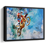 Dirt Bike Jump Framed Canvas Prints Wall Art Decor - Painting Canvas, Framed Picture, Home Decor