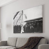 Diving Horse Black And White Print, Vintage Horse Diving Photo Canvas Prints Wall Art Home Decor