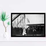 Diving Horse Black And White Print, Vintage Horse Diving Photo Framed Art Prints, Wall Art,Home Decor,Framed Picture