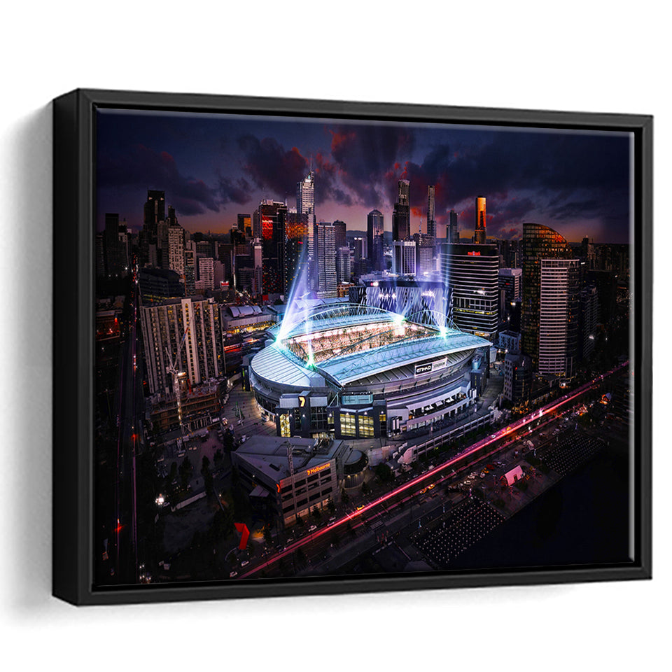 Docklands Stadium,Nightscapes, Melbourne Framed Canvas Prints Wall Art - Painting Canvas, Wall Decor,Floating Frame