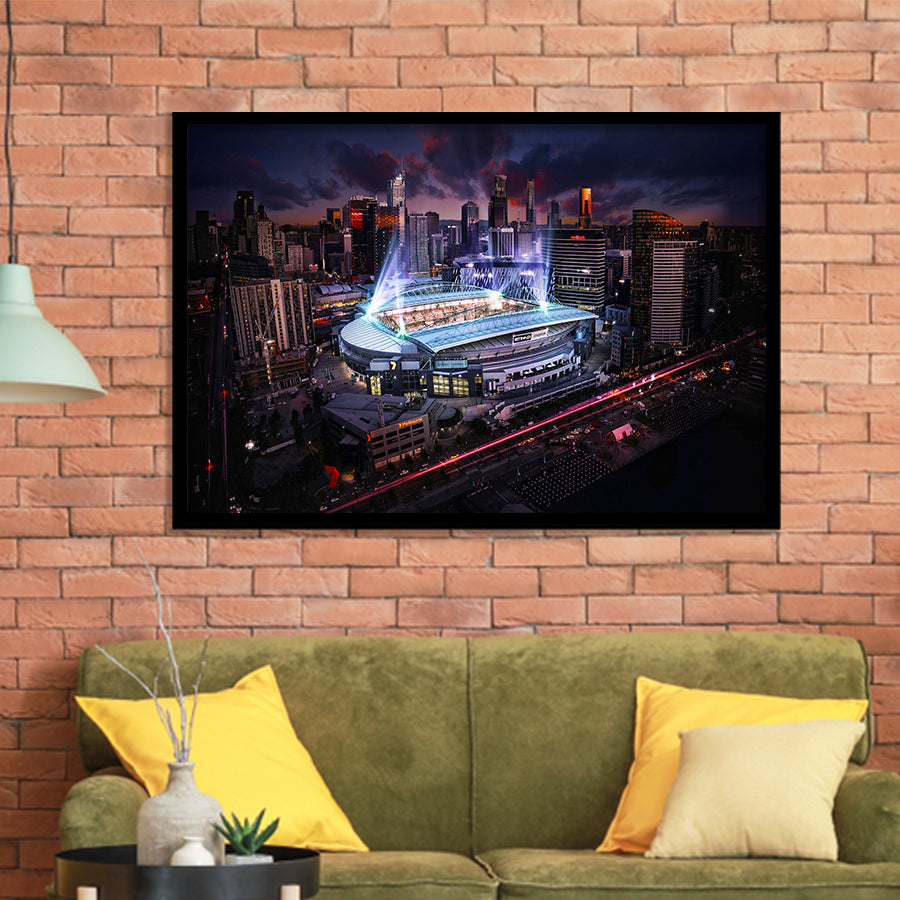 Docklands Stadium,Nightscapes, Melbourne Art Prints Wall Decor - Painting Prints, Wall Art, Fan Gift, For Sale