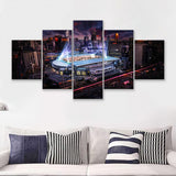 Docklands Stadium,Nightscapes, Melbourne 5 Pieces Canvas Prints Wall Art - Painting Canvas, Multi Panel, Fan Gift