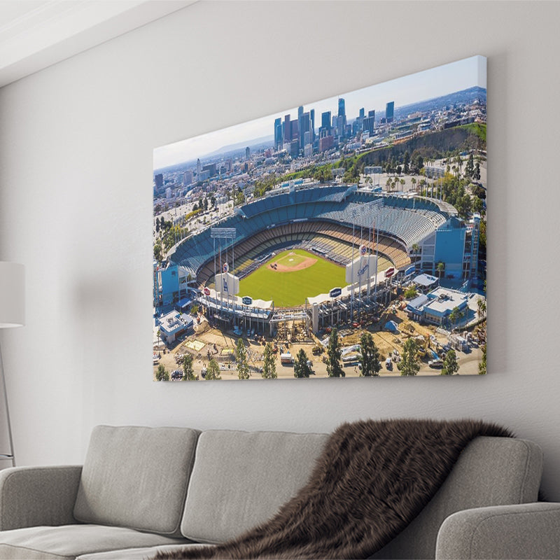 Dodger Stadium Aerial View, Stadium Canvas, Sport Art, Gift for him, Fan Gift, Canvas Prints Wall Art Decor