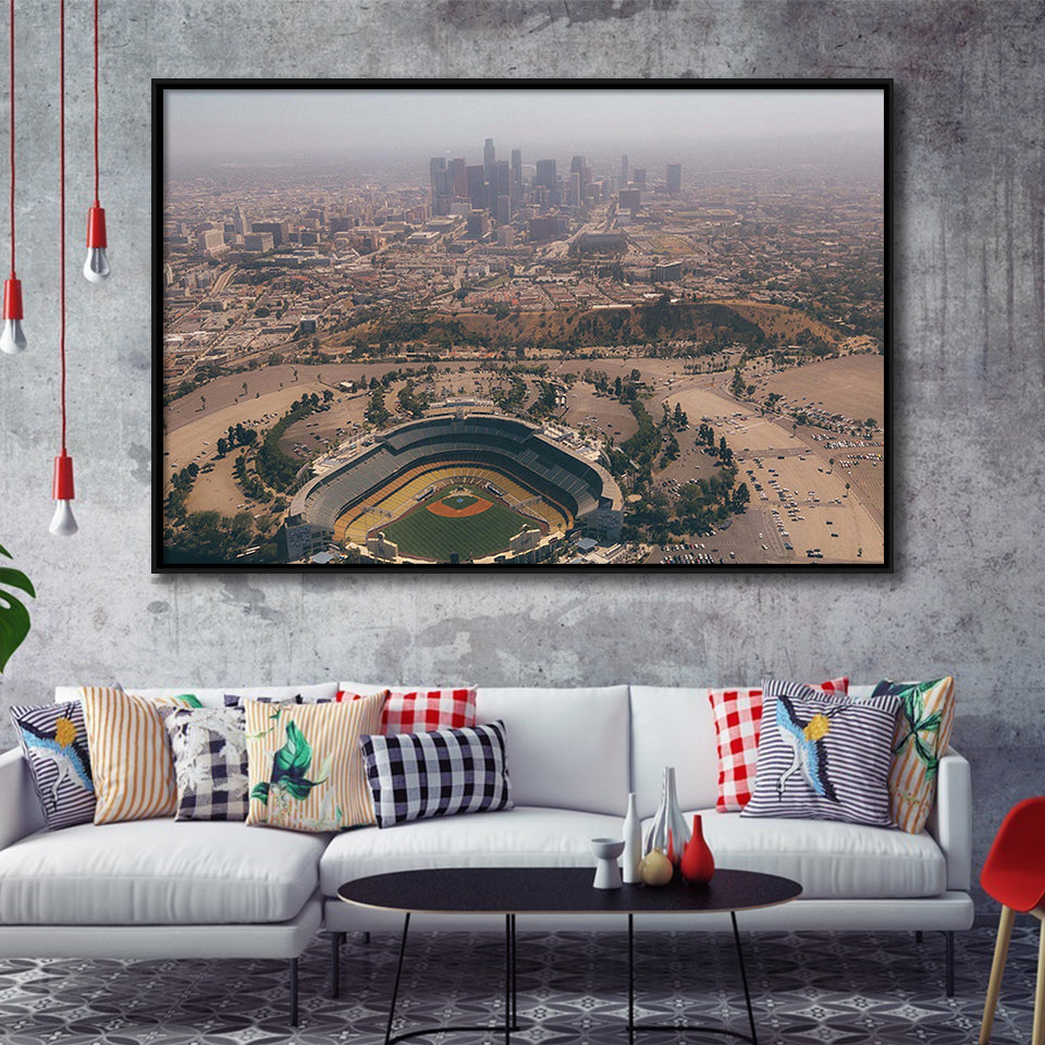 Dodger Stadium Framed Canvas Prints Los Angeles Dodgers Wall Art,Sport Stadium Art Prints, Fan Gift