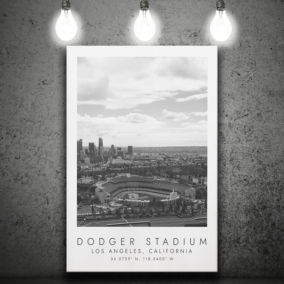 Dodger Stadium La Dodgers Baseball Lovers Black And White Art Canvas Prints Wall Art Home Decor