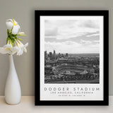 Dodger Stadium La Dodgers Baseball Lovers Black And White Art Framed Art Prints Wall Art Decor, Framed Picture