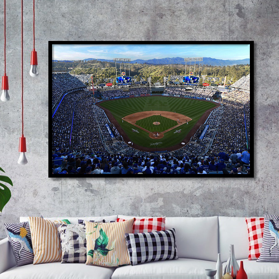 Dodger Stadium La, Stadium Canvas, Sport Art, Gift for him, Framed Art Prints Wall Art Decor, Framed Picture