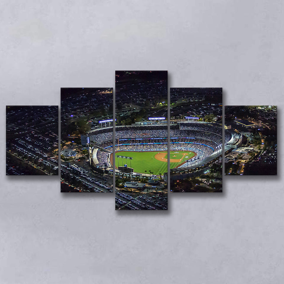 Dodger Stadium at Night View, Stadium Canvas, Sport Art, Large Canvas, Multi Panels, Canvas Prints Wall Art Decor